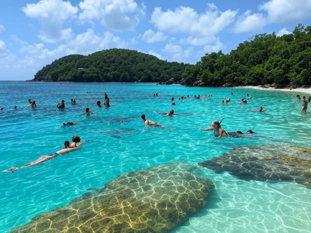 Top 10 Best Beaches in the Caribbean for Your Dream Vacation Trunk Bay, one of the best beaches in the Caribbean, with soft white sands and clear waters in St. John.
