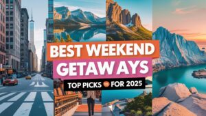 Scenic Weekend Getaways from NYC showcasing autumn foliage, cozy cabins, and tranquil nature retreats – ideal for couples, families, and solo travelers.