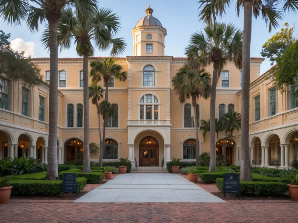 The Ultimate Guide to St. Augustine Beaches and History in 2025 Flagler College St. Augustine: "Spanish Renaissance architecture at Flagler College, housed in the historic Ponce de León Hotel, St. Augustine, Florida.