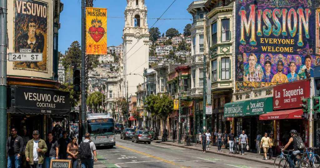 Sunny Mission District street life