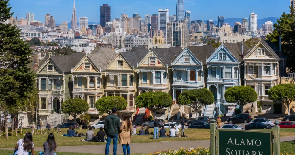 Sunny day at Alamo Square